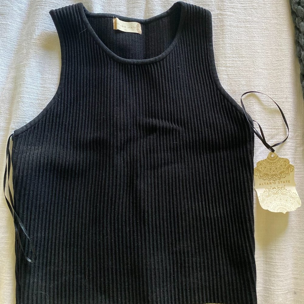 Ribbed Black Tank Top